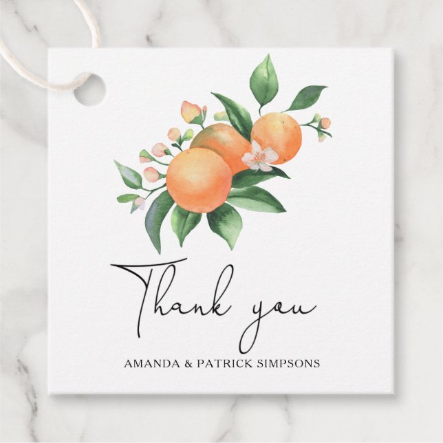 Etiquetas Para Lembrancinhas Citrus - Casamento Obrigado (Frente)