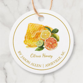 Etiquetas Para Lembrancinhas Citrus Honeycomb Simples, Mel Hang Tag
