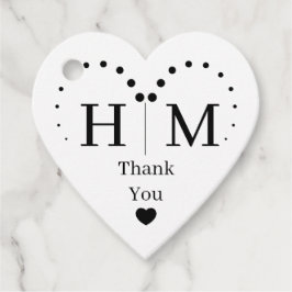Etiquetas Para Lembrancinhas Classic Monogram Wedding Heart Border
