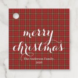 Etiquetas Para Lembrancinhas Classic Plaid Merry Christmas Festive -