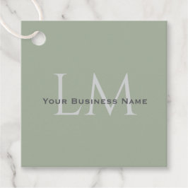 Etiquetas Para Lembrancinhas Classic Sage Green Monogram Business Branding