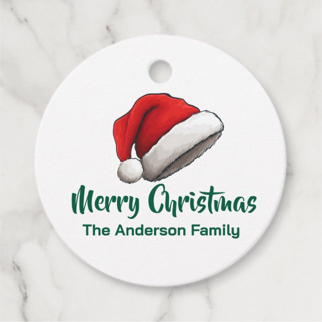 Etiquetas Para Lembrancinhas Classic Santa Hat (Frente)