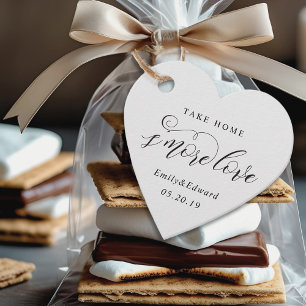 Etiquetas Para Lembrancinhas Clássico Elegante Coração em Forma de S'mores Casa