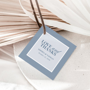 Etiquetas Para Lembrancinhas Clássico Luxuoso   Agradecimento de Casamento Azul