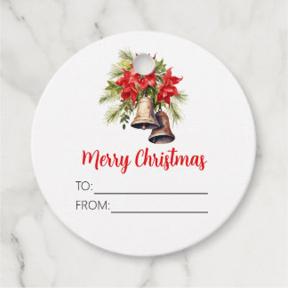 Etiquetas Para Lembrancinhas Clássico Poinsettia Vermelha Feliz Natal