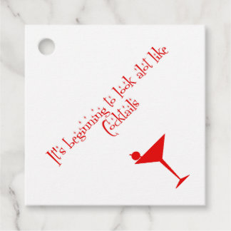 Etiquetas Para Lembrancinhas Cocktails de Natal Papel de Estilo de Retro 50 Náp