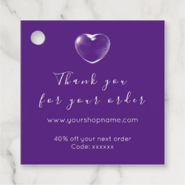 Etiquetas Para Lembrancinhas Código de desconto Logotipo Dourado Coração Obriga