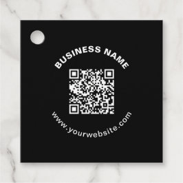 Etiquetas Para Lembrancinhas Código QR com Nome da Empresa Texto Circular em Ne