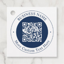 Código QR & Texto personalizáveis | Azul Marinho E