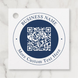 Etiquetas Para Lembrancinhas Código QR & Texto personalizáveis | Azul Marinho E