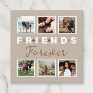 Etiquetas Para Lembrancinhas Colagem de Fotografias Moderna de Amigos Beige par