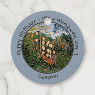 Etiquetas Para Lembrancinhas Coleção de Itens do Partido Henri Rousseau Tiger &