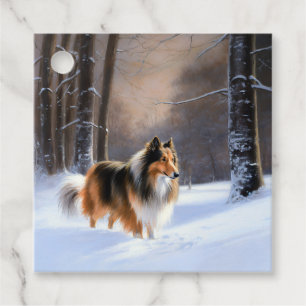 Etiquetas Para Lembrancinhas Collie, deixa nevar o Natal