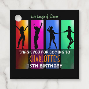 Etiquetas Para Lembrancinhas Colorida Teenager Disco Party   Aniversário
