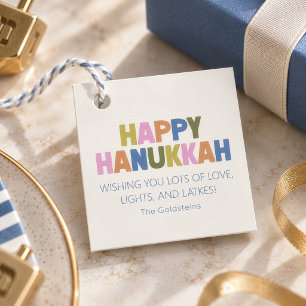 Etiquetas Para Lembrancinhas Colorido Pastel Moderno Hanukkah Festa Personaliza