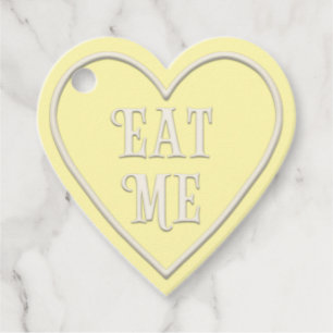 Etiquetas Para Lembrancinhas "Coma-me" Tea Party - Coração Amarelo personalizad