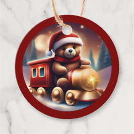 Etiquetas Para Lembrancinhas Comboio de Ursinho de Natal Cozy TWArt