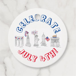 Etiquetas Para Lembrancinhas Comemoração NYC do Fireworks no Nova Iorque 4 de j