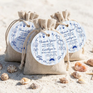 Etiquetas Para Lembrancinhas Conchas Marinhas & Sininhos de Casamento Festa de
