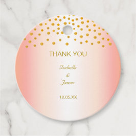 Etiquetas Para Lembrancinhas Confete Dourado em Rosa Dourado