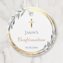 Etiquetas Para Lembrancinhas Confirmação da pasta azul poeirenta folha de ouro