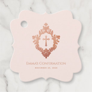 Etiquetas Para Lembrancinhas Confirmação Religiosa Cruz Rosa Rosa em Crest