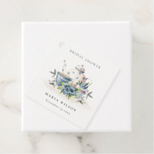 Etiquetas Para Lembrancinhas Conjunto de chá e xícara azul aqua floral fofo pa
