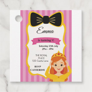 Etiquetas Para Lembrancinhas Convidado de aniversário da Princesa Rosa zazzle