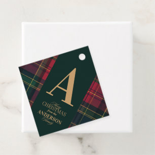 Etiquetas Para Lembrancinhas Convite de Natal Elegante com Xadrez Tartan