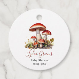 Etiquetas Para Lembrancinhas Convite para Chá de Bebê Cogumelo, Outono Neutro e