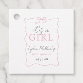 Etiquetas Para Lembrancinhas Convite para Chás de fraldas cor-de-rosa, Chá de f