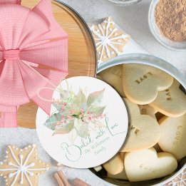 Etiquetas Para Lembrancinhas Cookie Poinsettia Pastel, cozido com amor