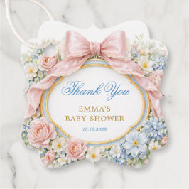 Etiquetas Para Lembrancinhas Coquette Bow Bloom Baby Shower Thank You