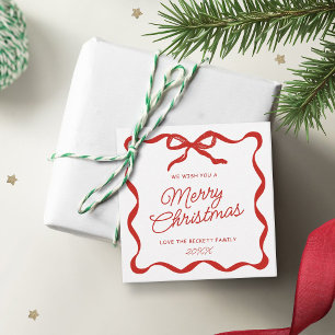 Etiquetas Para Lembrancinhas Coquette Curvy Fita & Laço Natal Alegre Retro