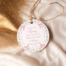 Etiquetas Para Lembrancinhas Coquette de Laço Ela Está Indo para o Altar Chá de