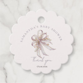 Etiquetas Para Lembrancinhas Coquette purple bow baby shower