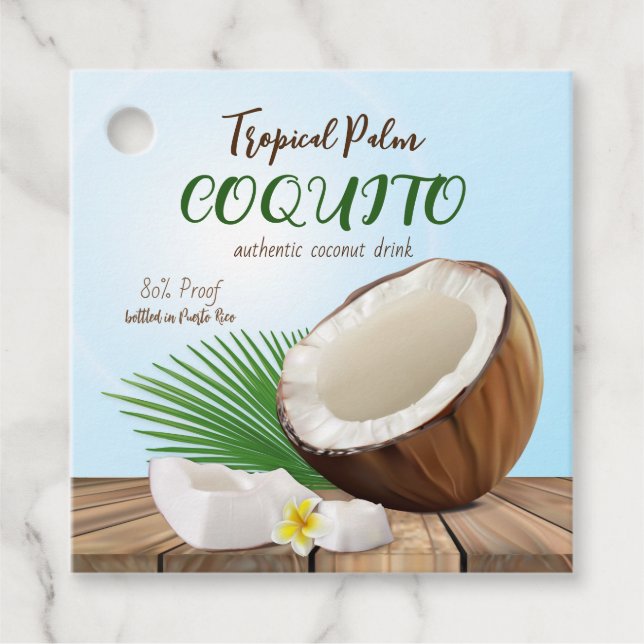 Etiquetas Para Lembrancinhas Coquito Coco Tropical (Frente)