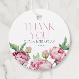 Etiquetas Para Lembrancinhas Cor d'água dos Pêonos Rosa Esbranquiçados