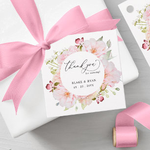 Etiquetas Para Lembrancinhas Cor-de-rosa elegante, Blush e Rosa Dourado Casamen