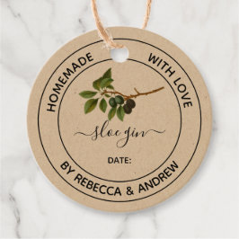 Etiquetas Para Lembrancinhas Cor Kraft de Gin Larga com Ilustração Vintage C