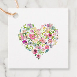 Etiquetas Para Lembrancinhas Coração Floral Aquarela Arte Rosa Amor Bonito