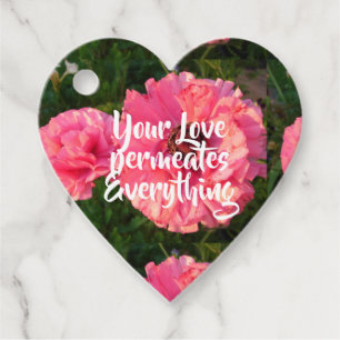 Etiquetas Para Lembrancinhas Coração Floral Flor de Citação de Amor Rosa In