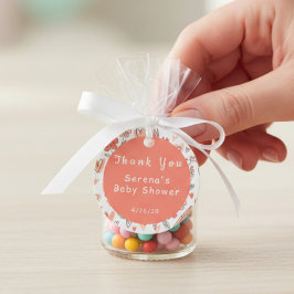 Etiquetas Para Lembrancinhas Coração Floral Rosa e Marrom Obrigada