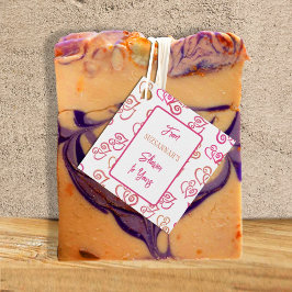 Etiquetas Para Lembrancinhas Corações Cor-de-Rosa Laranja Vinculado em Partido