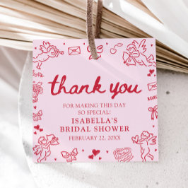 Etiquetas Para Lembrancinhas Corações Vermelhos e Rosas Desenhados à Mão Chuvei