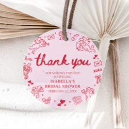 Etiquetas Para Lembrancinhas Corações Vermelhos e Rosas Desenhados à Mão Chuvei