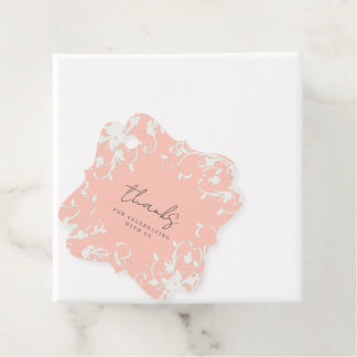 Etiquetas Para Lembrancinhas Coral & Cream Filigree Elegant Wedding Tags Favor