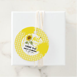 Etiquetas Para Lembrancinhas Cores d'água Girassol com primeiro aniversario de 