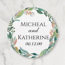 Etiquetas Para Lembrancinhas Coroa Botânica de Aquarela Personalizada