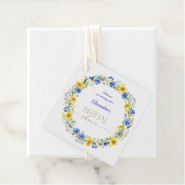 Etiquetas Para Lembrancinhas Coroa de flores silvestres azul amarelo lavanda